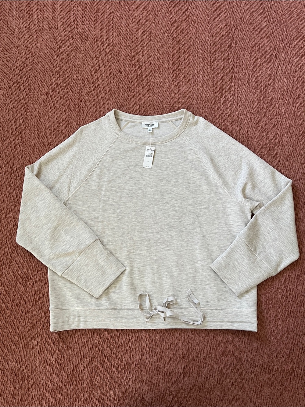 Haven Well Within Light Cream/ Grey Drawstring Hem Pullover